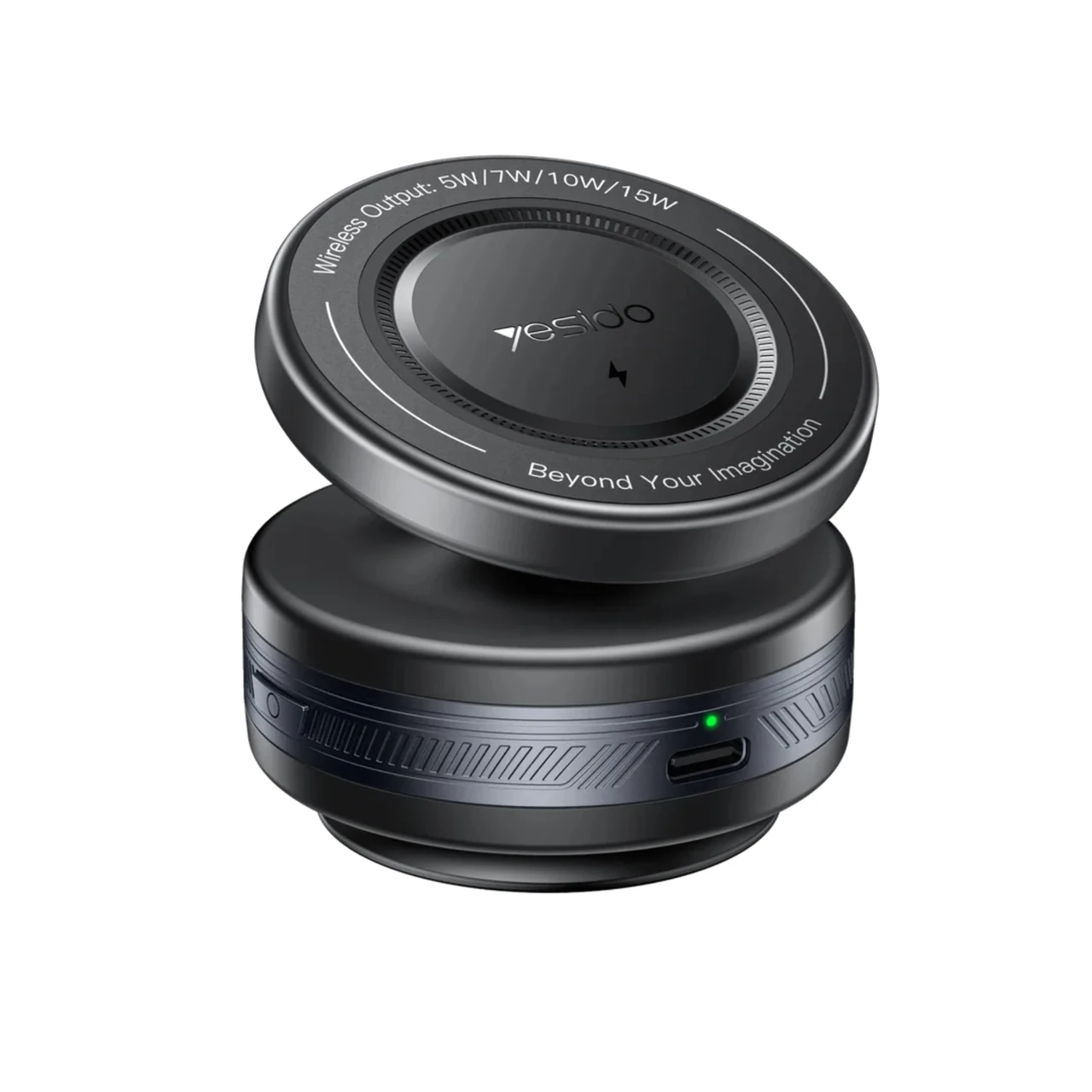 شارژر وایرلس و هولدر وکیومی گوشی موبایل Yesido مدل C310 - مشکی (گارانتی 18 ماه تعویض نیکان همراه)